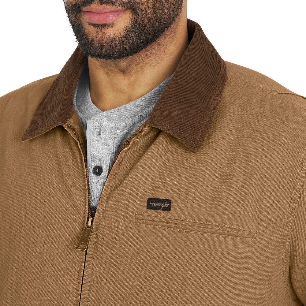 Wrangler Men's Canvas Workwear Jacket Size S Brown Quilted Lining For Warmth - Picture 8 of 15